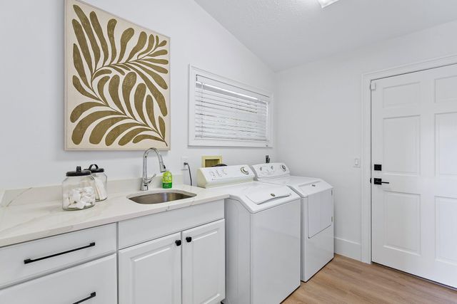 a view of a lake with a city