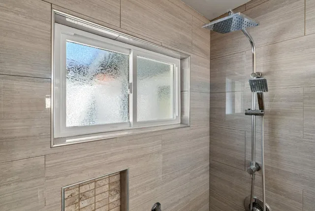 a view of a window of a bathroom