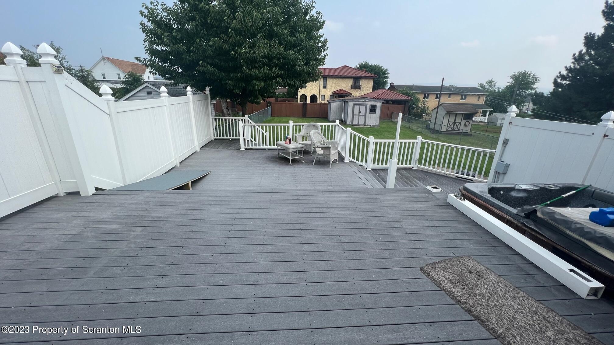 526 George Street Old Forge, PA 18518 - Photo 32 of 43 a view of a deck with wooden floor and seating space