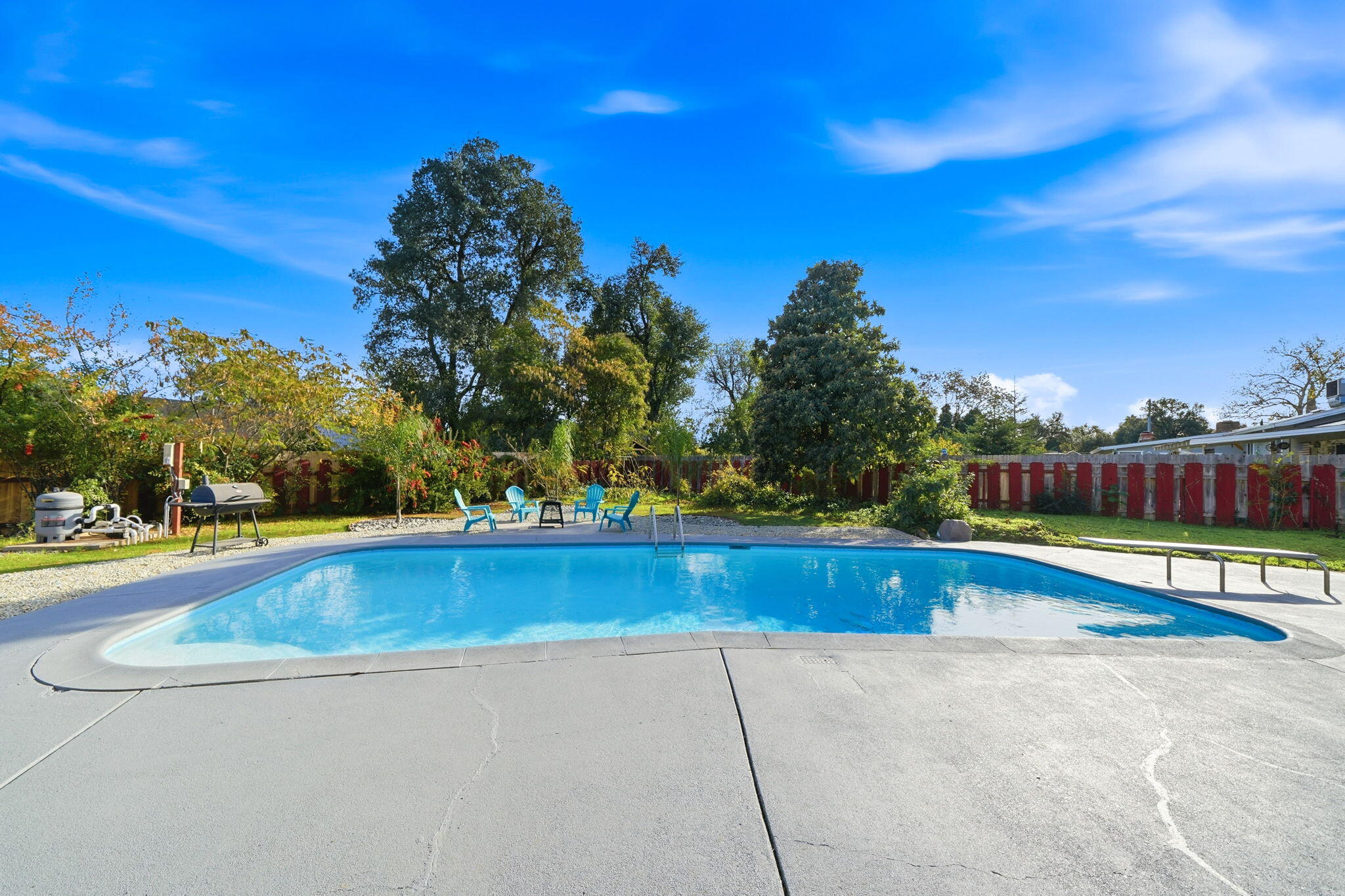 3911 Roesner Avenue Redding, CA 96002 - Photo 37 of 42 a view of a swimming pool with an outdoor seating and deck