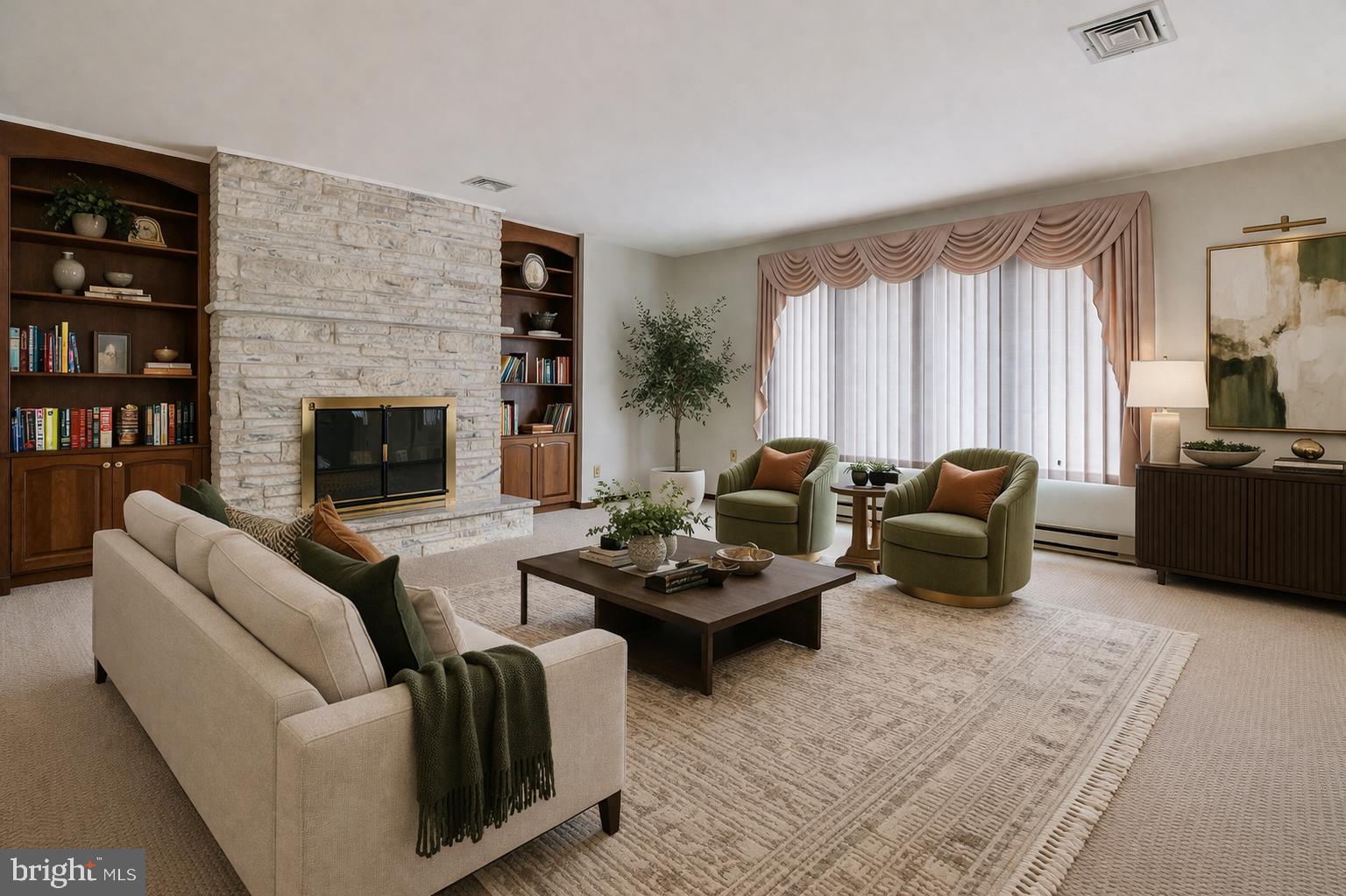 169 East Mountain Road Hillsborough, NJ 08844 - Photo 12 of 29 a living room with furniture and a fireplace