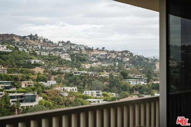 a view of a city from a balcony
