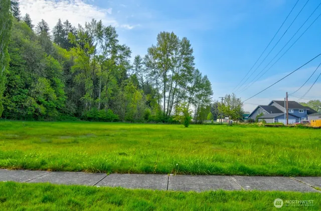 a view of a street with a houses