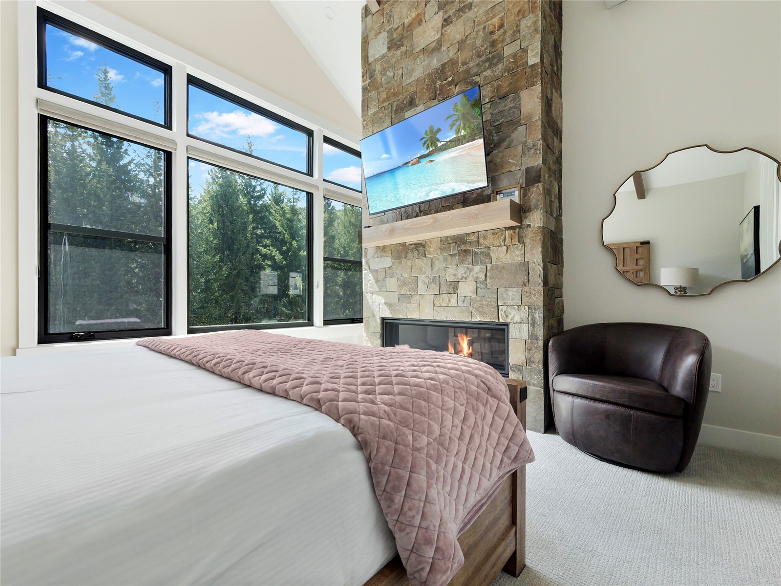 75 Alcove Court, Unit 75 Keystone, CO 80435 - Photo 20 of 40 a bedroom with a bed and a large window