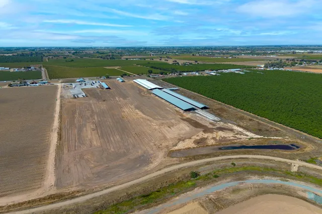 a view of a pathway with a house in the background