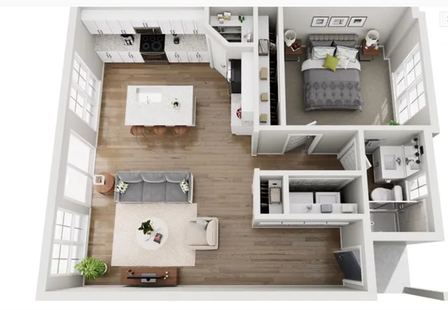 with view of living room with furniture and window