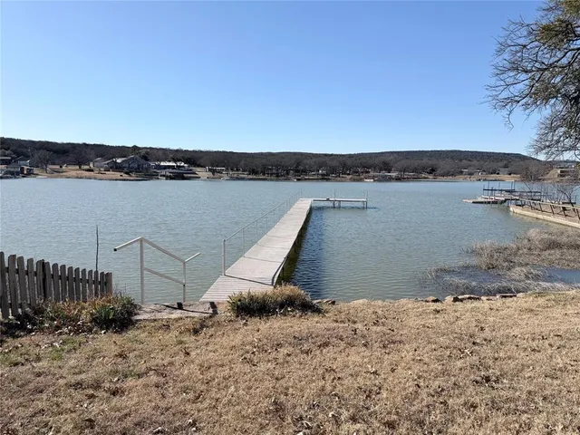 a view of a lake with a beach