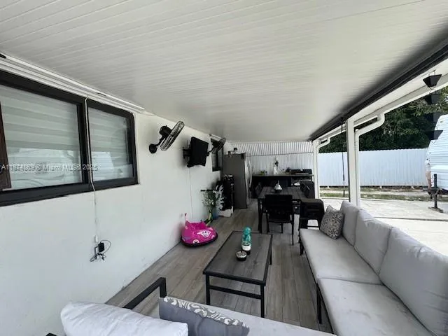 a living room with furniture