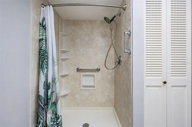 a bathroom with a shower