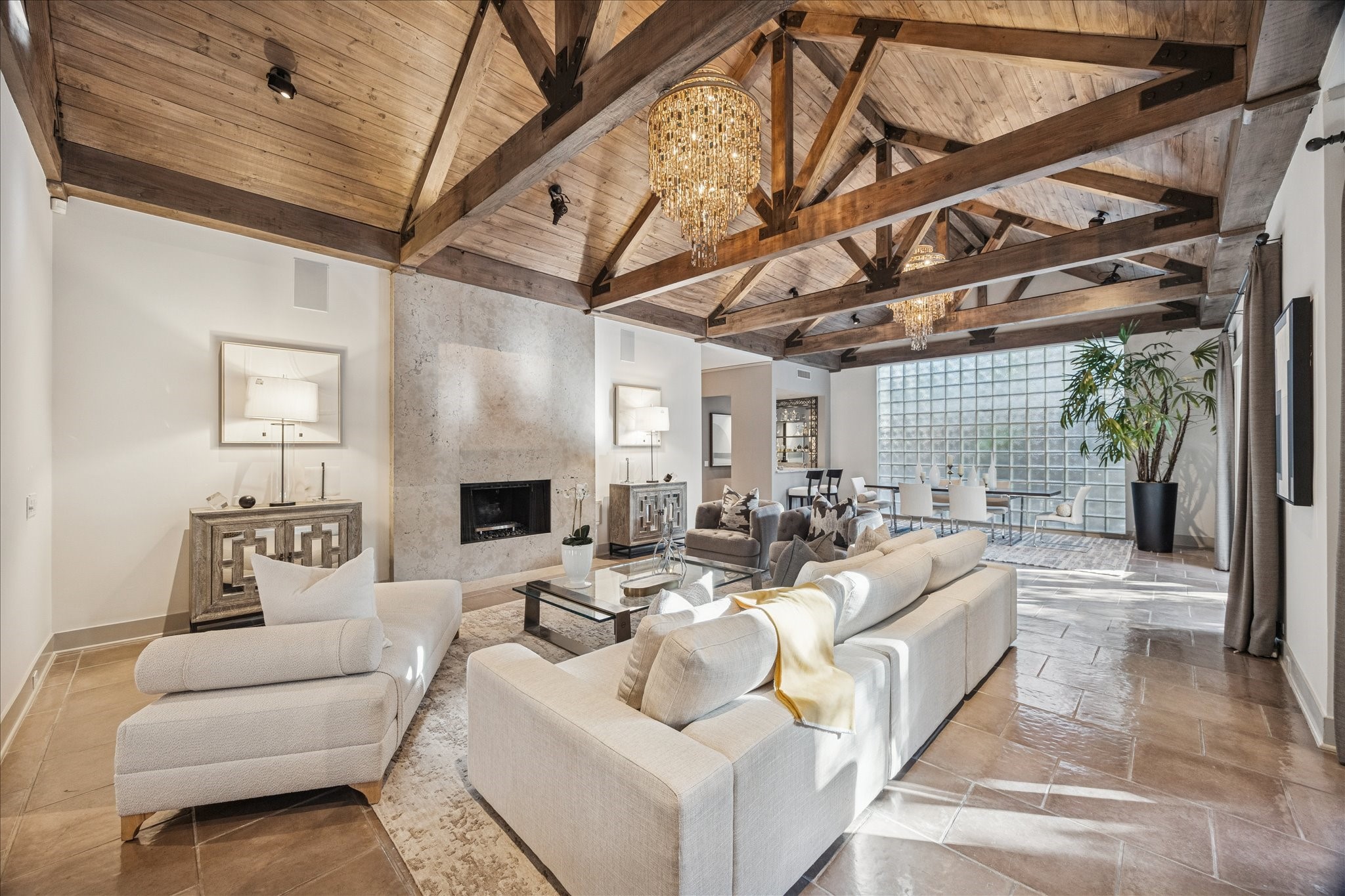 3124 Mid Lane Houston, TX 77027 - Photo 1 of 41 a living room with furniture a fireplace and a table