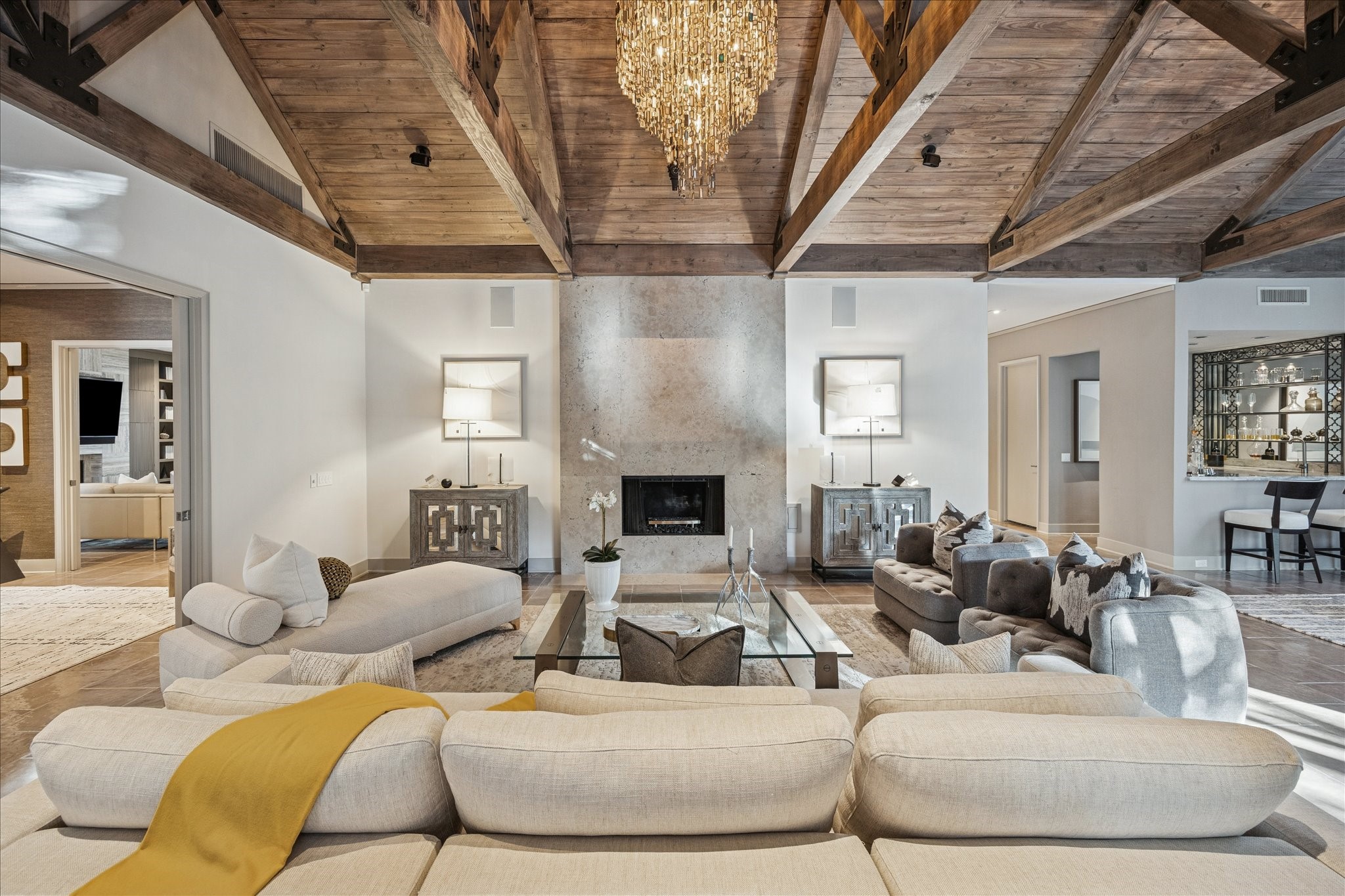 3124 Mid Lane Houston, TX 77027 - Photo 4 of 41 a living room with furniture and a fireplace