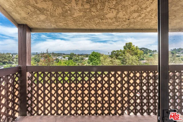 a view of a black gate