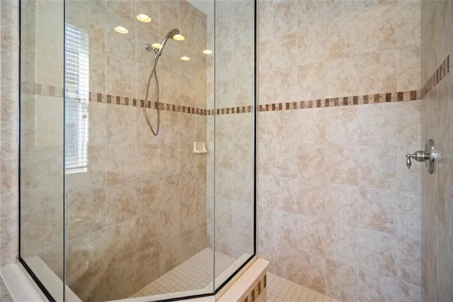 a bathroom with a shower