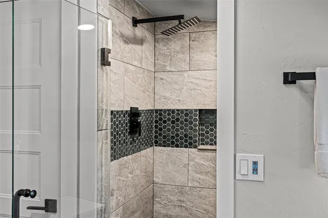 a bathroom with a shower