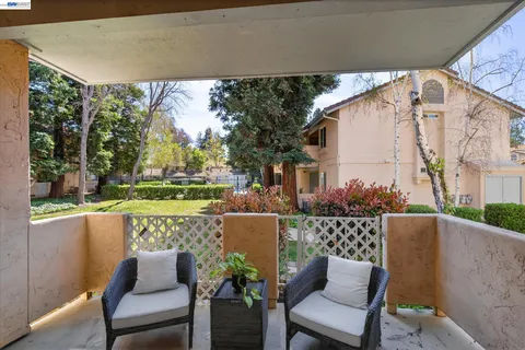 a view of an outdoor sitting area