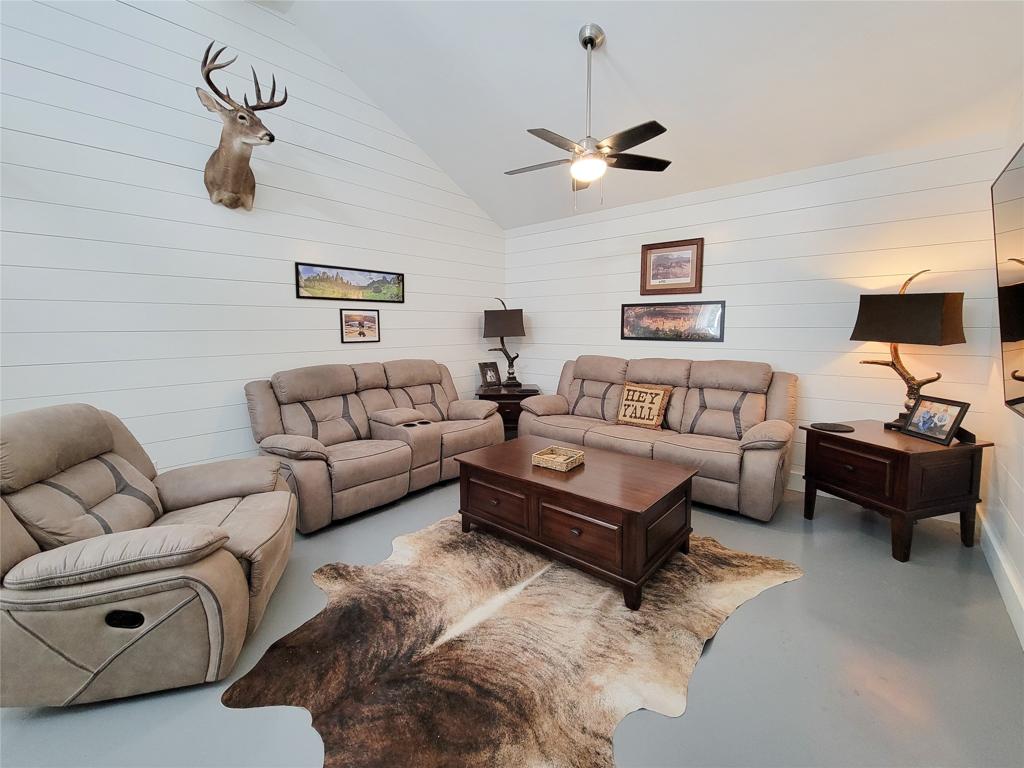 4937 Wolff Road Round Top, TX 78954 - Photo 9 of 31 Experience the grandeur of a 17ft vaulted ceiling in the spacious living area.