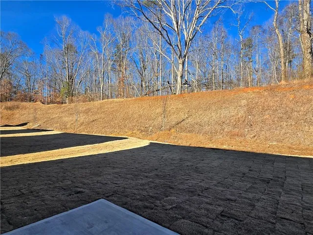 a view of yard and mountain view
