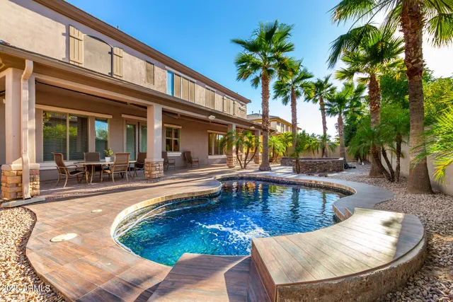 front view of a house with swimming pool