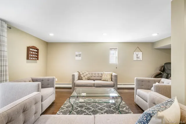 a living room with furniture and a couch