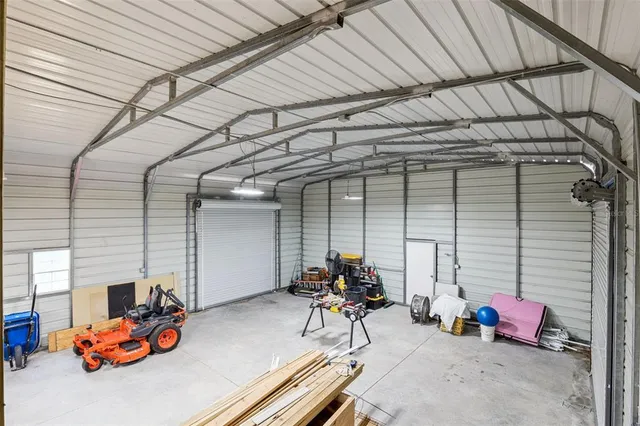 a swimming pool with wooden fence