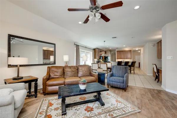 a living room with furniture