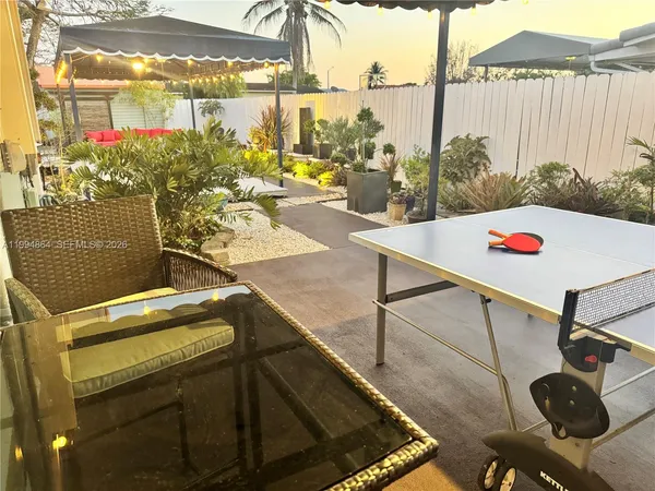 a house view with a seating space