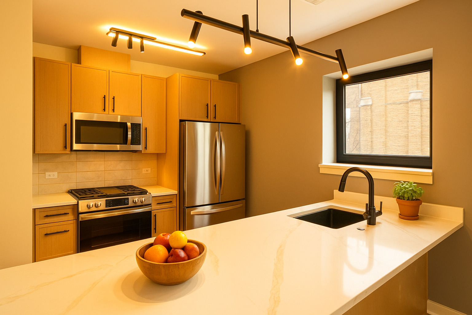5200 North Winthrop Avenue, Unit 2S Chicago, IL 60640 - Photo 3 of 22 a kitchen with a sink a refrigerator and a stove