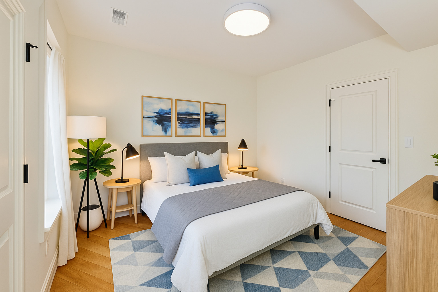 5200 North Winthrop Avenue, Unit 2S Chicago, IL 60640 - Photo 6 of 22 a bedroom with a bed and a potted plant