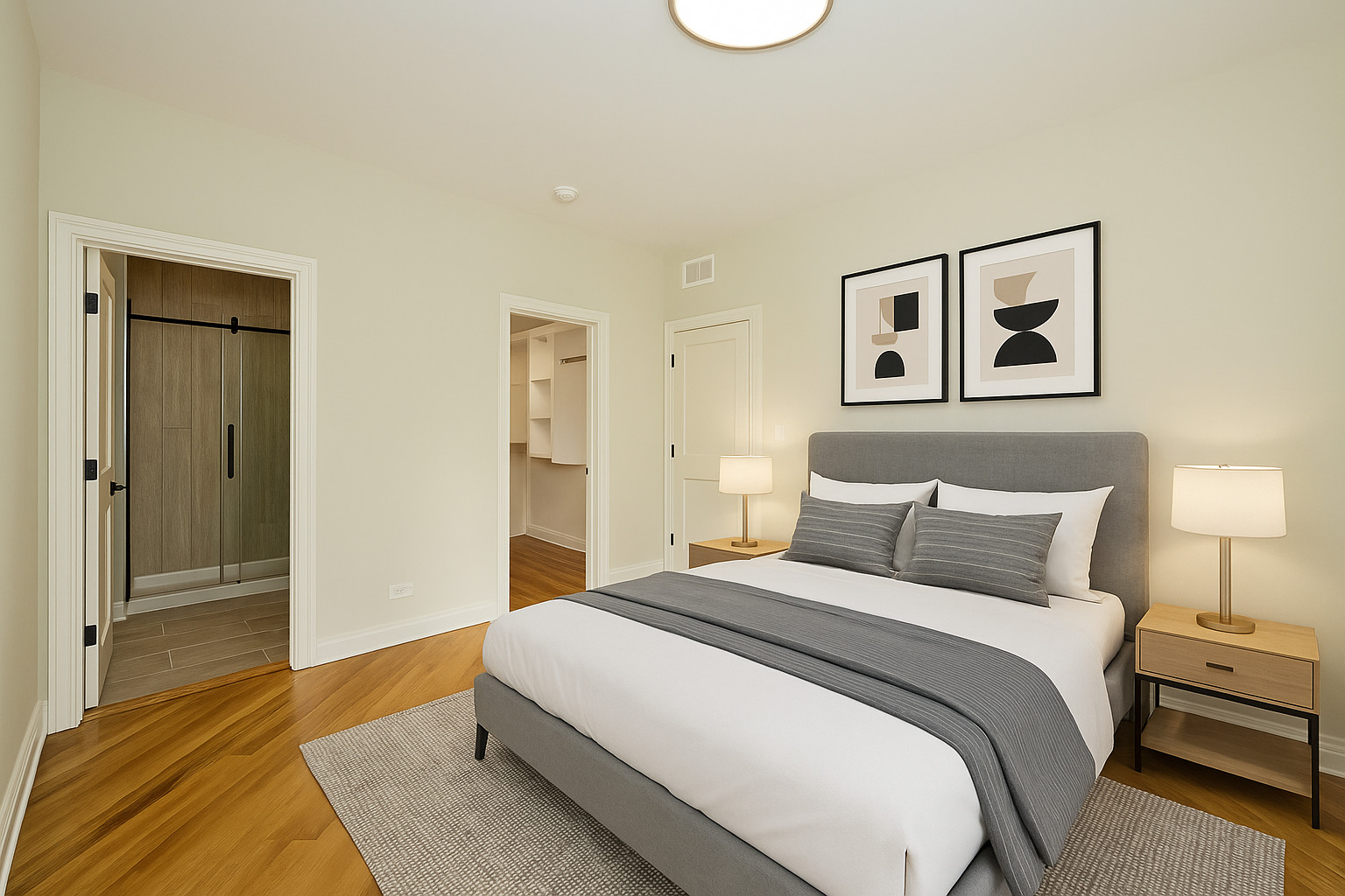 5200 North Winthrop Avenue, Unit 2S Chicago, IL 60640 - Photo 7 of 22 a bedroom with a bed and wooden floor