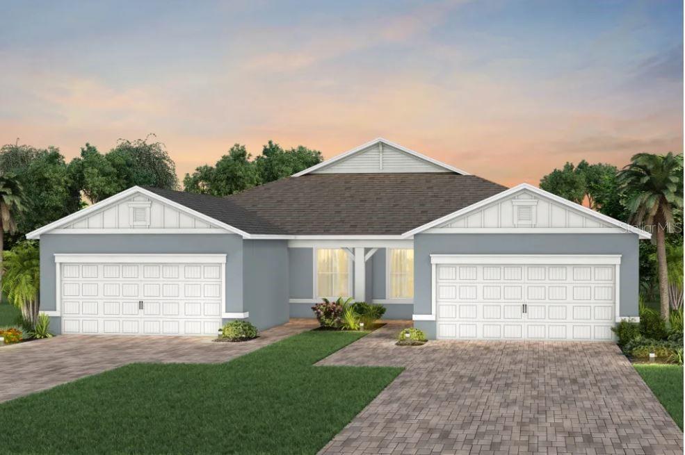 Ellenwood Home Design CO2B Coastal Elevation *Exterior Design – Artist rendering for this new construction home. Pictures are for illustration purposes only. Elevations, colors and options may vary.