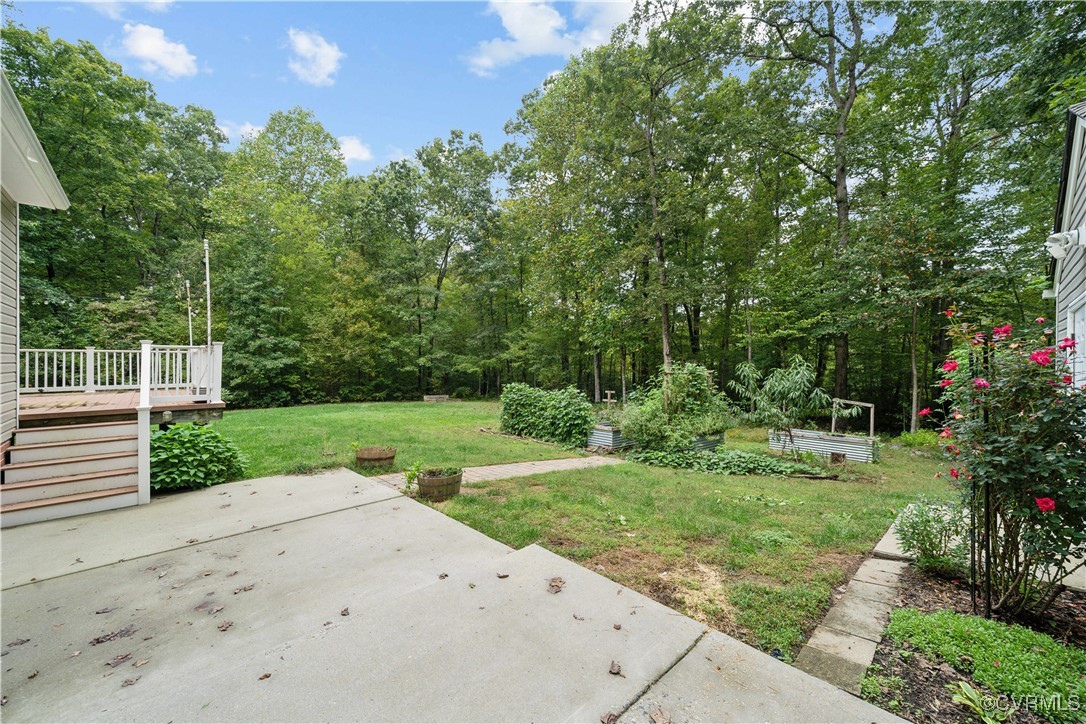 17300 Creekbed Road Chesterfield, VA 23838 - Photo 45 of 49 Concrete patio at garage pedestrian door looking a