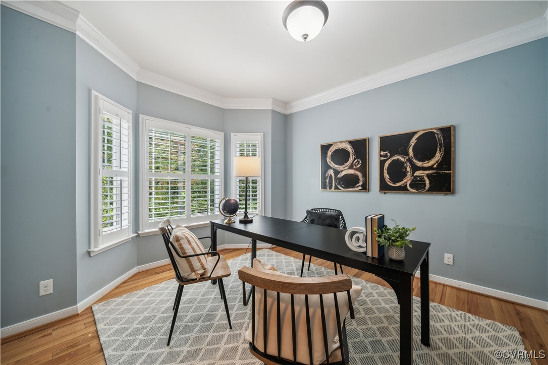 17300 Creekbed Road Chesterfield, VA 23838 - Photo 7 of 49 Custom plantation shutters adorn the bay window.