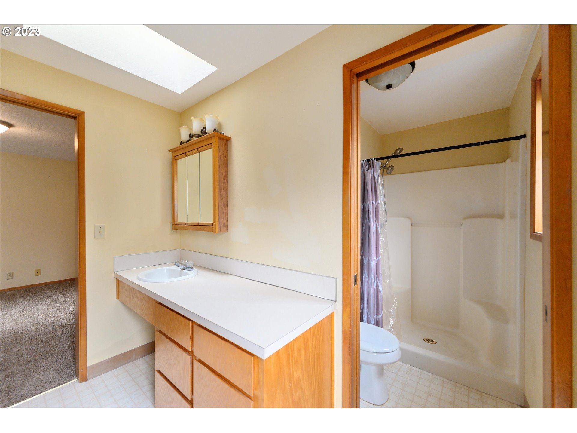 1811 D Street Forest Grove, OR 97116 - Photo 26 of 34 a bathroom with a sink mirror and a shower