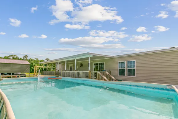 a house view with a seating space