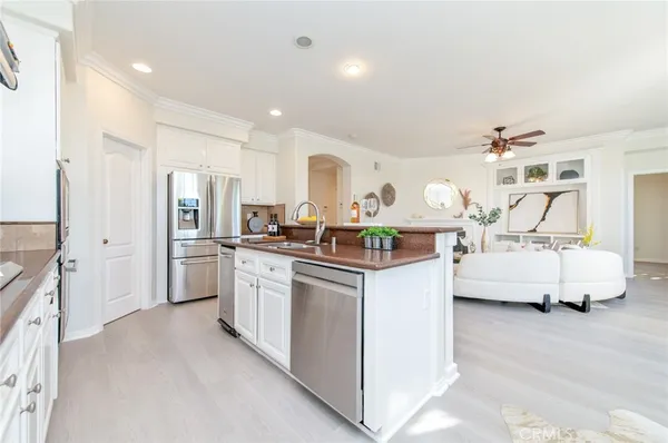a kitchen with lots of counter top space