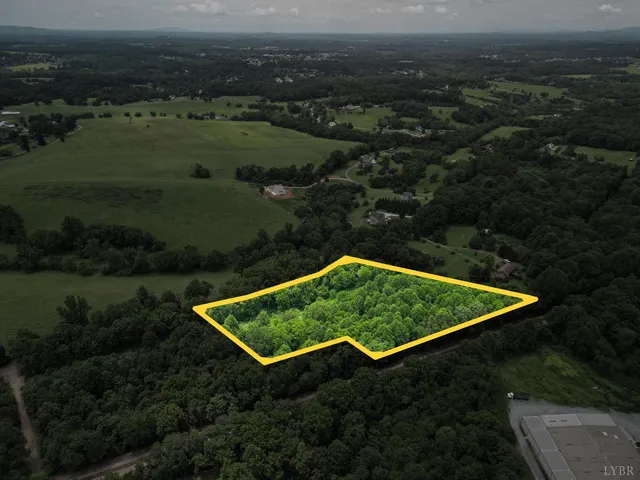 an aerial view of a garden