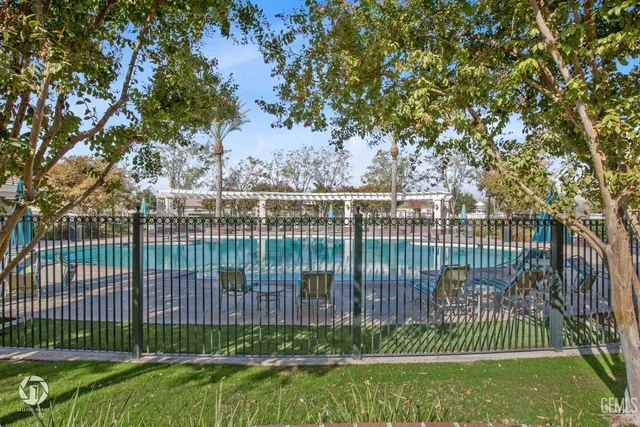 a view of a lake with a city