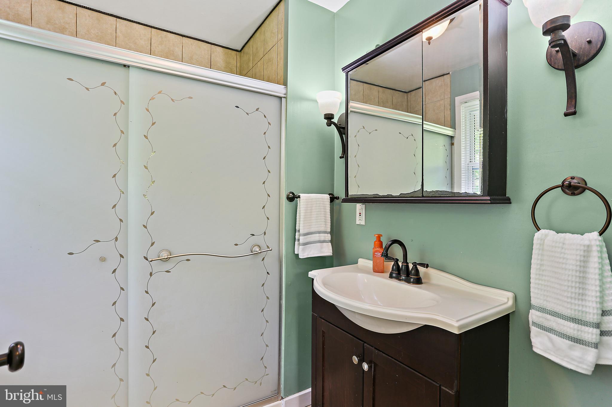8560 Frederick Road Ellicott City, MD 21043 - Photo 15 of 31 Full Bath with Charming glass shower doors
