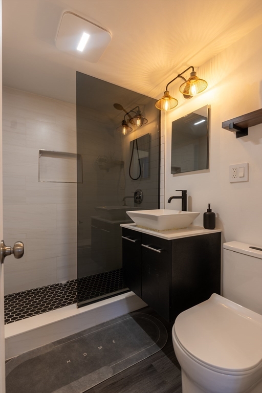 186 Lexington Street, Unit 3 Watertown, MA 02472 - Photo 10 of 12 a bathroom with a sink vanity and toilet