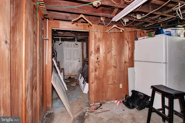 a storage room with furniture