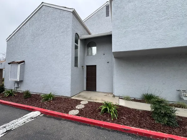 a front view of a house with entryway