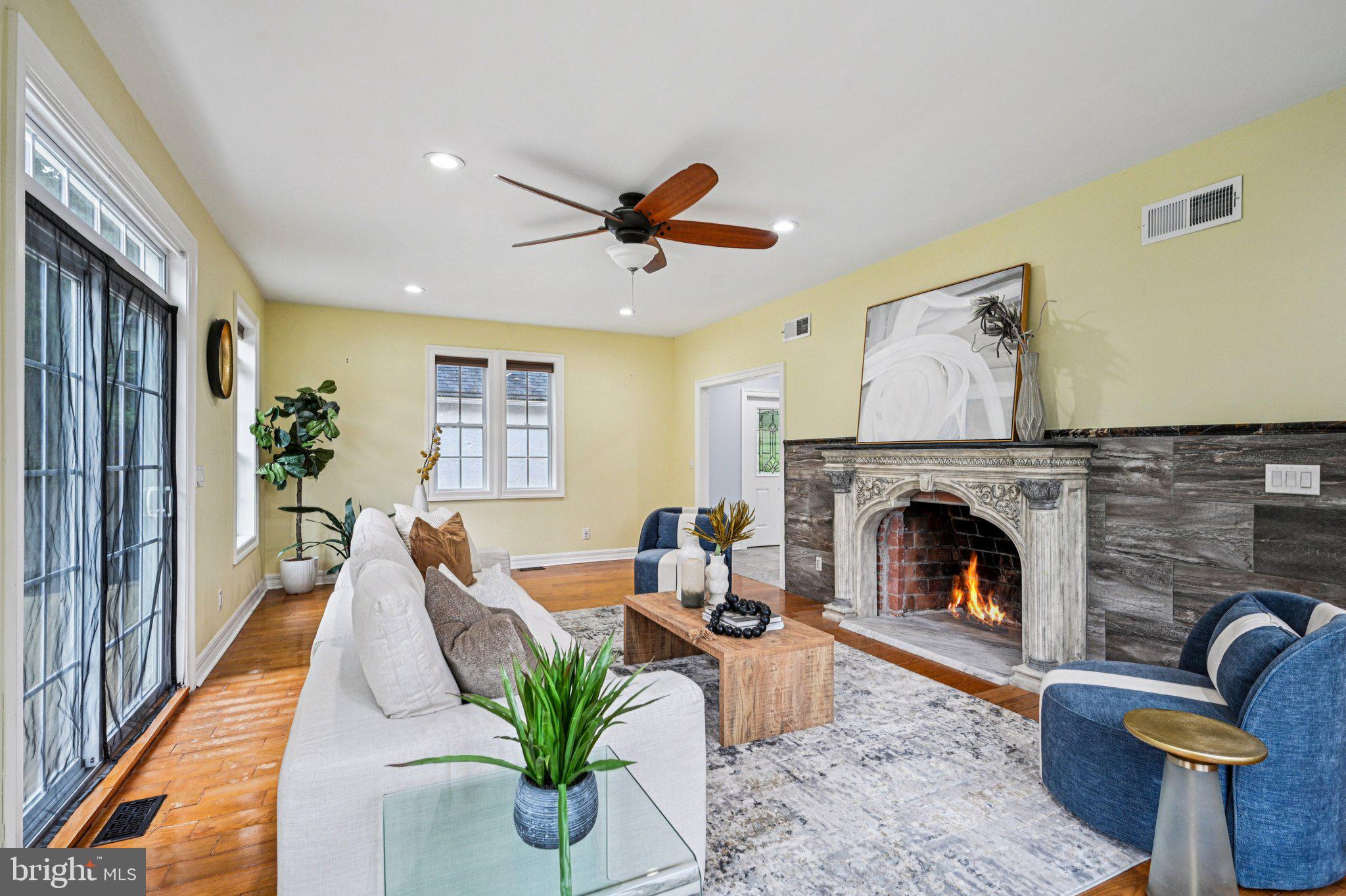 700 South Roberts Road Bryn Mawr, PA 19010 - Photo 3 of 42 a living room with furniture and a fireplace