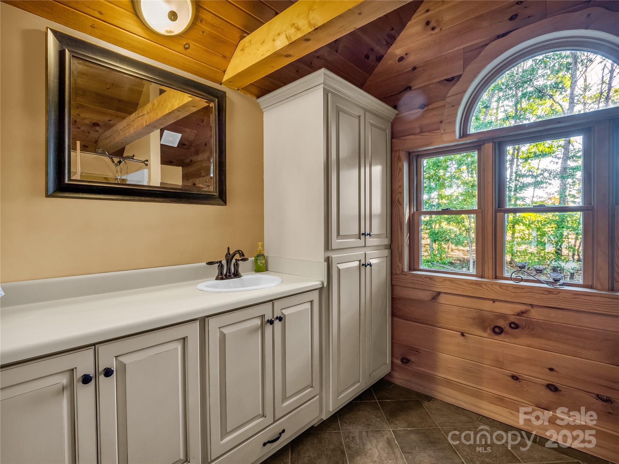 134 Moriah Drive Rutherfordton, NC 28139 - Photo 22 of 37 a bathroom with a sink and a large mirror next to a window