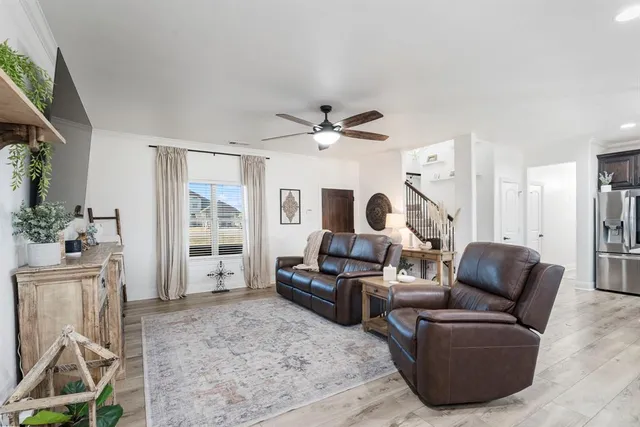 a living room with furniture