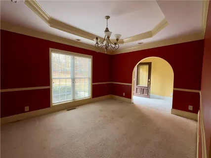 a view of a livingroom with a large window