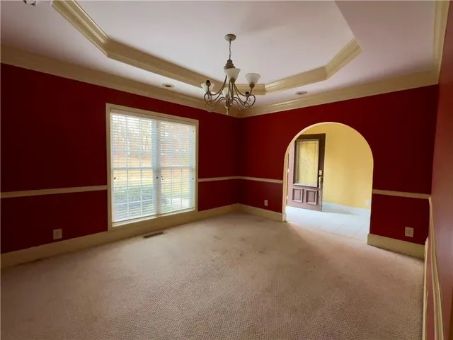 a view of a livingroom with a large window