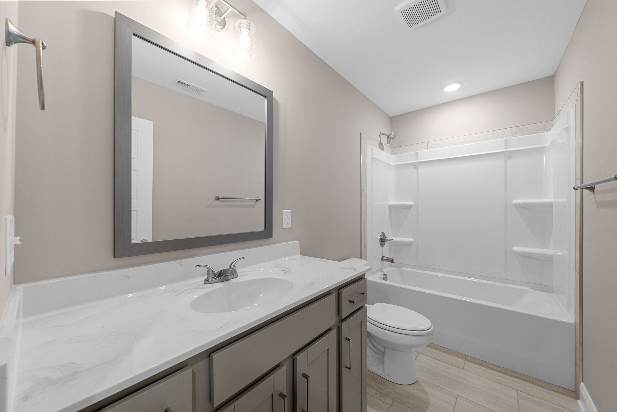 39 Echo Ridge Oak Grove, KY 42262 - Photo 19 of 28 a bathroom with a granite countertop sink toilet and shower