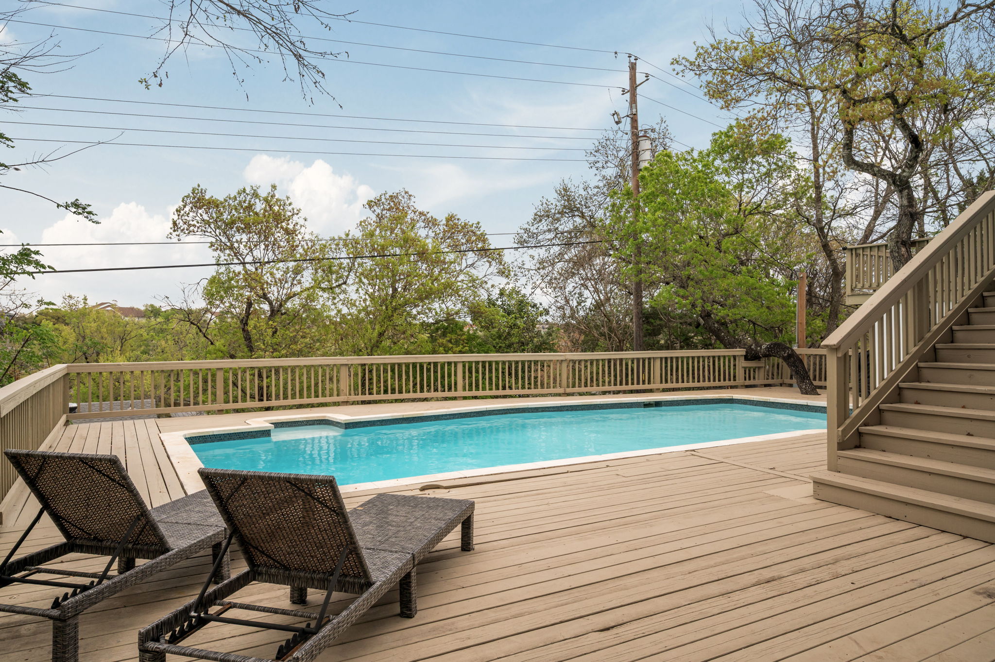 6501 Sumac Drive Austin, TX 78731 - Photo 31 of 40 View of pool featuring a deck and stairs