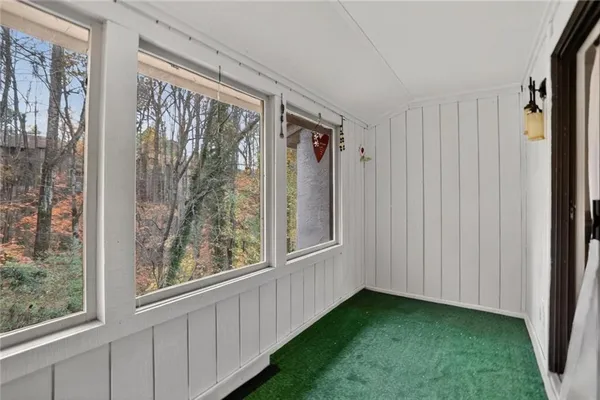 a view of an entryway with a window