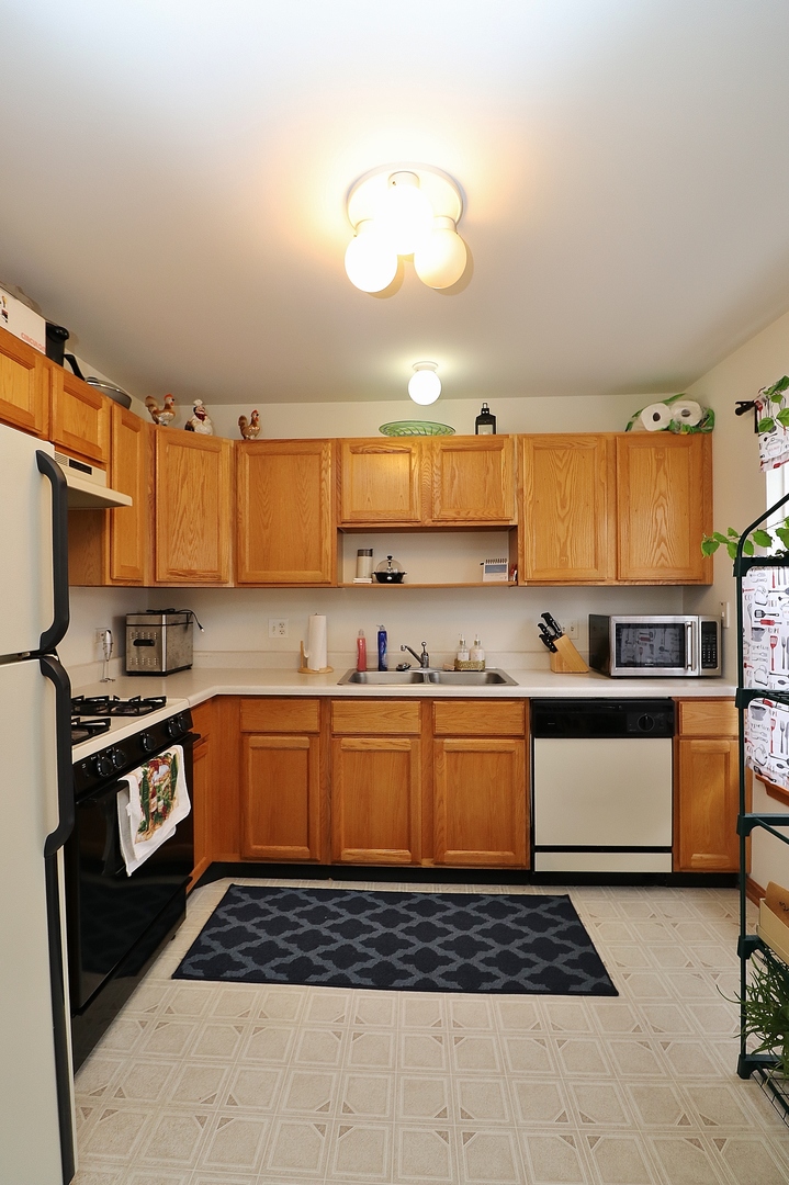 1982 Gary Court, Unit A Schaumburg, IL 60193 - Photo 9 of 21 a kitchen with stainless steel appliances granite countertop a stove a sink and a refrigerator
